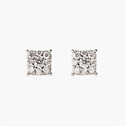 Orecchini Pavé Quadrati