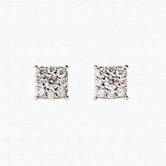 Orecchini Pavé Quadrati
